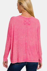 Zenana Round Neck Long Sleeve T-Shirt OutfitFlow